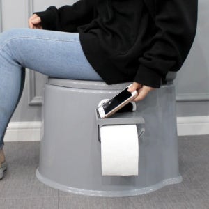 논슬립 이동식 변기 요양원 요강 수세식 이동식 화장실 핑크