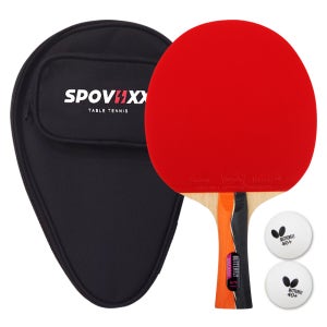 버터플라이 탁구라켓 NAKAMA 카본 고급 쉐이크 핸드 탁구채 + 스포빅스 케이스 세트