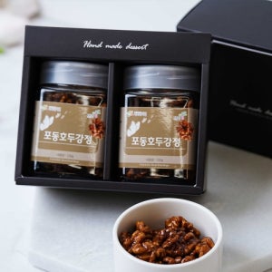 포동한과 호두강정 선물세트 100g 2구(쇼핑백 포함) 호두정과 설 추석 명절 선물
