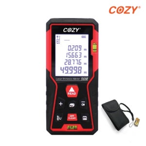 코지 레이저 거리측정기 50M 디지털 레드 레이저 줄자 거리 면적 볼륨 멀티측정