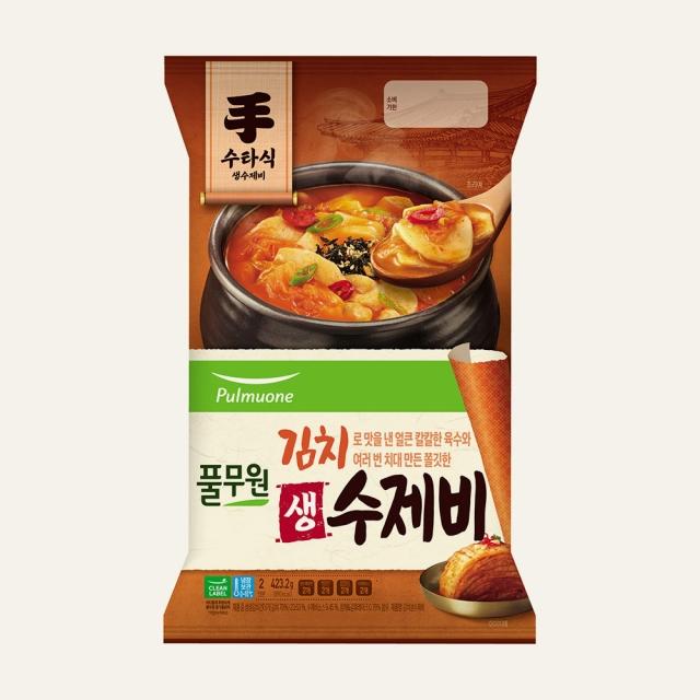 풀무원 김치 생 수제비 2인분 (423g) 홈파티 자취 여름 야식 간식 423g