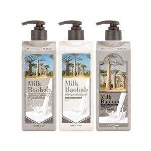 밀크바오밥 퍼퓸 샴푸+트리트먼트+바디워시 화이트솝, 500ml, 3개