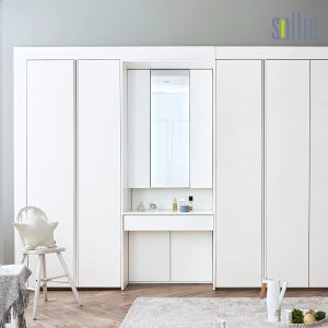 솔리에 엘레나 스톤화이트 여닫이 화장대 붙박이장 무료시공 E0등급 8-15cm(0.5자)