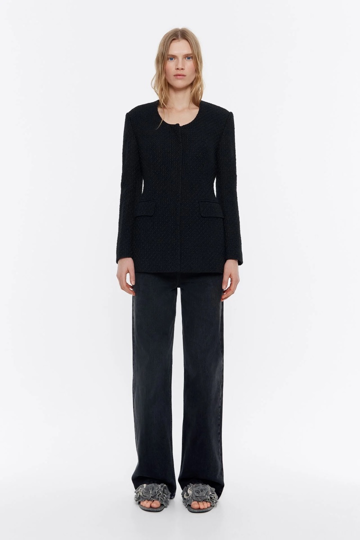 빔바이롤라 트위드자켓 BIMBA Y LOLA BLACK TWEED FITTED JACKET