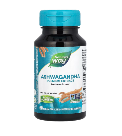 <b>Nature’s Way</b>, 아슈와간다, 500mg, 베지 캡슐 60정 아쉬와간다