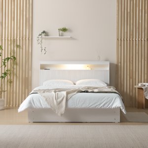 템파 B 템바보드 호텔 신혼 부부 수납 서랍 평상형 침대 높이230mm SS