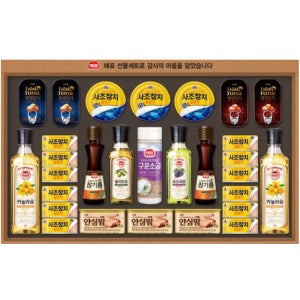 명절식용유선물세트 햄선물세트 참치 고급유 카놀라유 참기름 올리고당 사조안심특선 87호