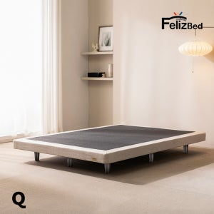 [펠리스침대] 파운데이션 하단 매트리스 침대 프레임 베이지 Q 퀸 (발통높이 조절가능)
