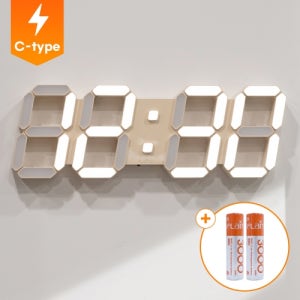 플라이토 하이브리드 유무선 C타입 인테리어 LED 벽시계 38cm
