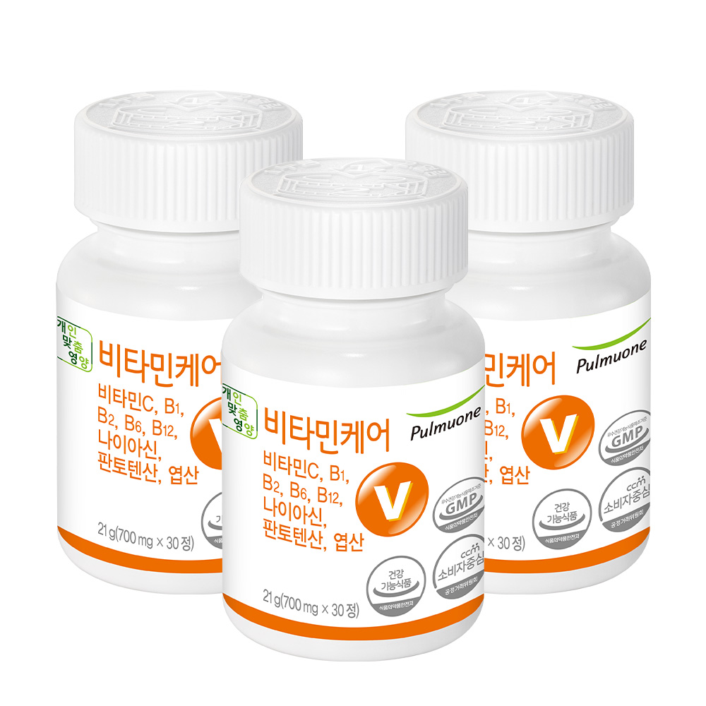 <b>풀무원 비타민</b>케어 - <b>비타민C</b>, <b>비타민</b>B, 엽산 함유 30정, 3개