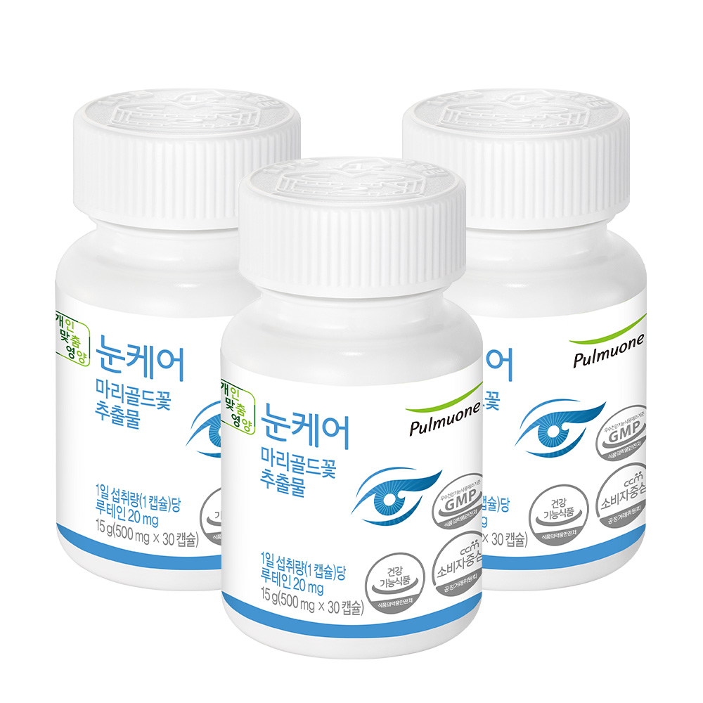 <b>풀무원</b> 루테인 눈케어 - 마리골드꽃 추출물 30캡슐, 3개