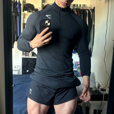 [당일발송] GYMSHARK 짐샤크 바이탈 심리스 1/4 집업 기능성 반집업
