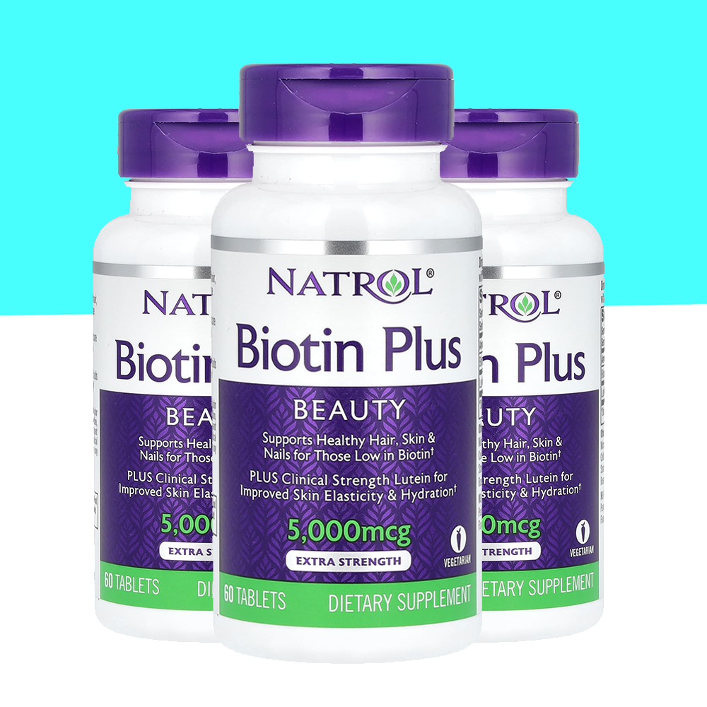 <b>나트롤</b> 비오틴 플러스 엑스트라 스트렝스 <b>루테인</b> 바이오틴 5,000 mcg 60캡슐, 3개