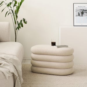 메종드꼼마 다쿠아즈 수납 스툴 화장대 의자 보조 풋 미니 원형 카페 인테리어 스툴