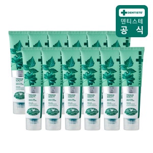 덴티스테 치약 뉴플러스화이트 60g 12개 치태제거 무불소