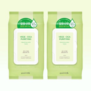 포인트앤 베지 시카 말끔 클렌징 워터 티슈 / 약산성 미세먼지 클렌징 100매, 2개