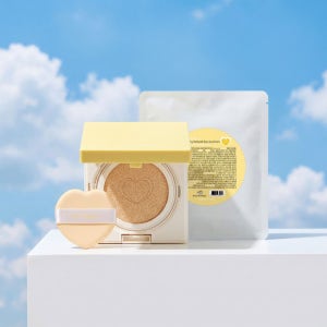 [쿠션+리필]프롬키즈 하트 베이지 선쿠션 세트 유아 어린이 초등 쿨링 뽀송 에센스 선크림