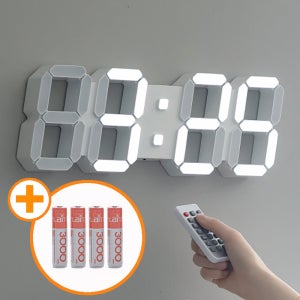 무선 LED벽시계 무타공 건전지 무소음 사무실 거실 디지털 전자 아트월 벽걸이 시계