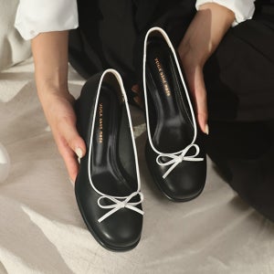 [국내자체제작] 레티아 리본 펌프스 (4cm)