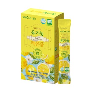 홀라이프 100% 유기농 NFC 착즙 레몬즙 원액 에이드 레몬수 14포, 1개