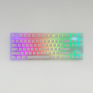 푸딩 키캡 화이트 LED반투과 OEM PBT 독거미 기계식 키보드 언더스코어랩스