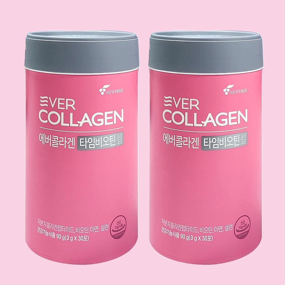 뉴트리 에버콜라겐 타임 비오틴 셀 (3g x 60포)2통 2개월분 펩타이드 저분자콜라겐