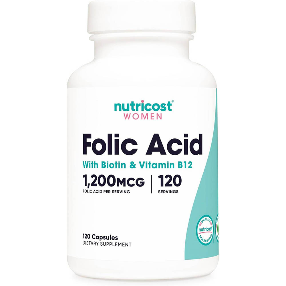 뉴트리코스트 여성 <b>엽산</b> 비오틴 비타민B12 Folic Acid 120캡슐