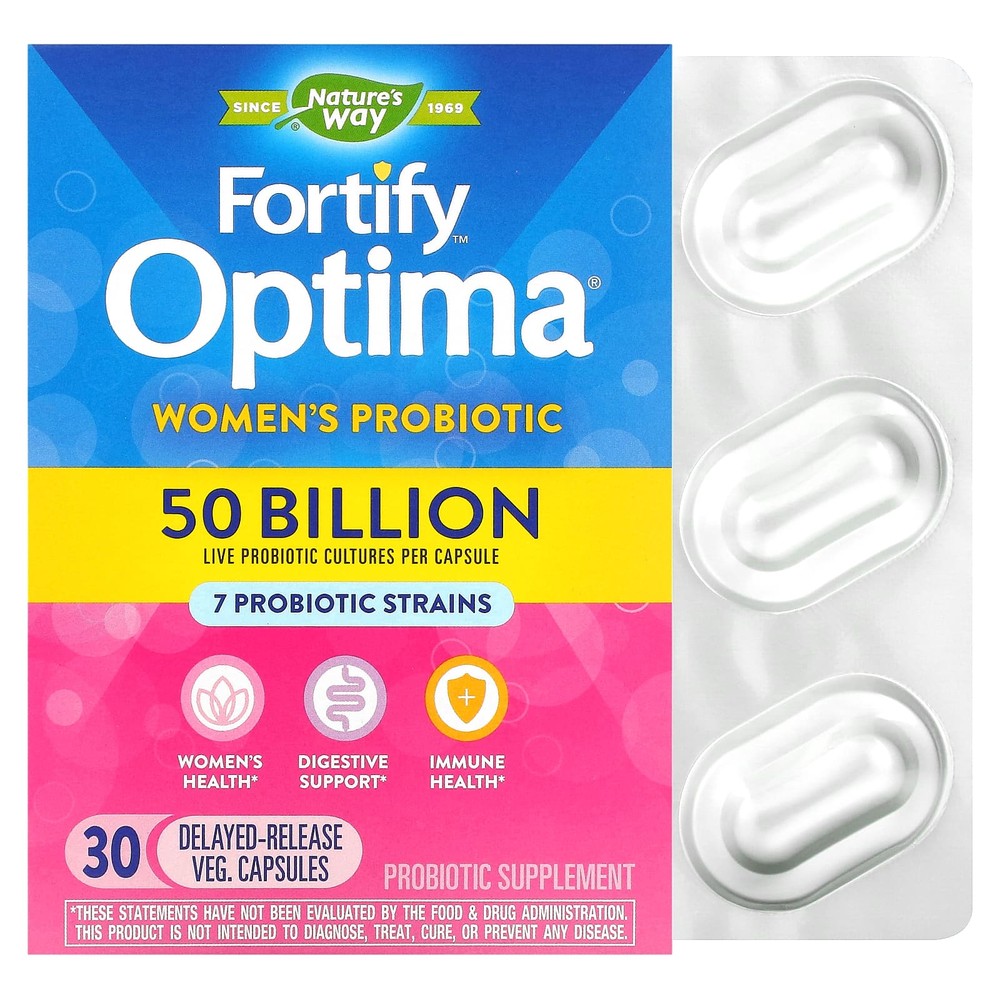 네이처스웨이 유산균 Fortify <b>Optima 프로바이오틱스</b> 여성용 500억 캡슐 30정