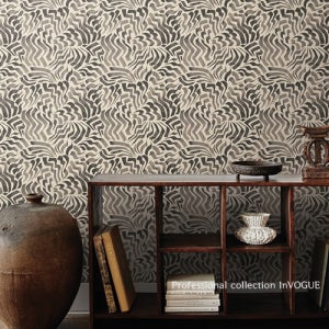 조라 웨이브 지브라 디자인 수입벽지