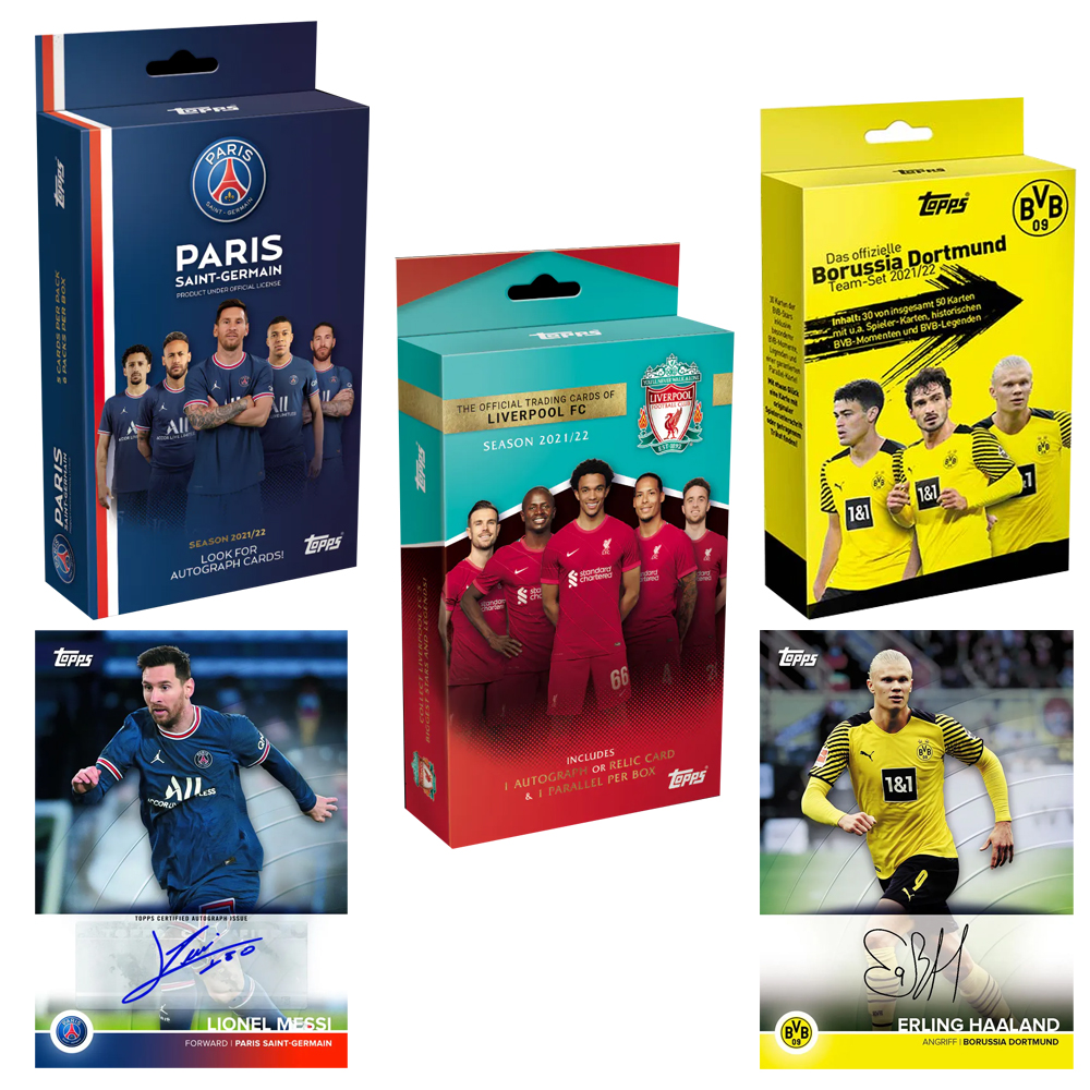 리버풀 바이에른뮌헨 TOPPS EPL 파니니축구카드 1박스 파리생제르망 메시 홀란드 싸인