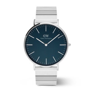 [다니엘 웰링턴] CLASSIC PIANO LINK ARCTIC SILVER 청판 손목시계