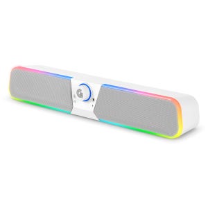 지클릭커 슈퍼히어로 G-SHOT GBS10 RGB 블루투스 컴퓨터 사운드바 화이트