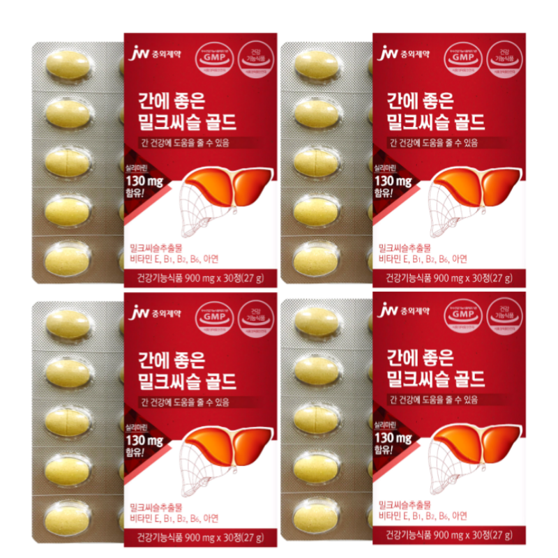 <b>중외제약 간</b>에 좋은 밀크씨슬 골드 30정 4개