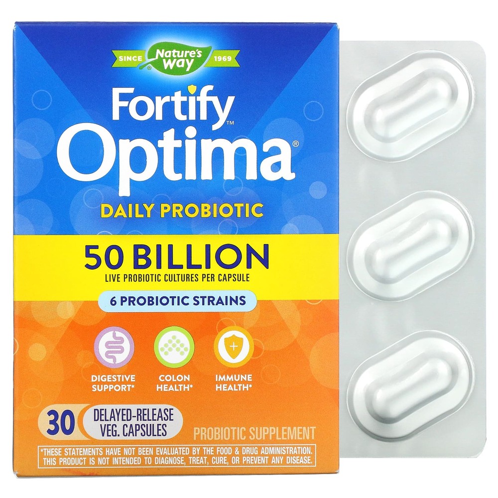 네이처스웨이 유산균 Fortify <b>Optima 프로바이오틱스</b> 500억 캡슐 30정