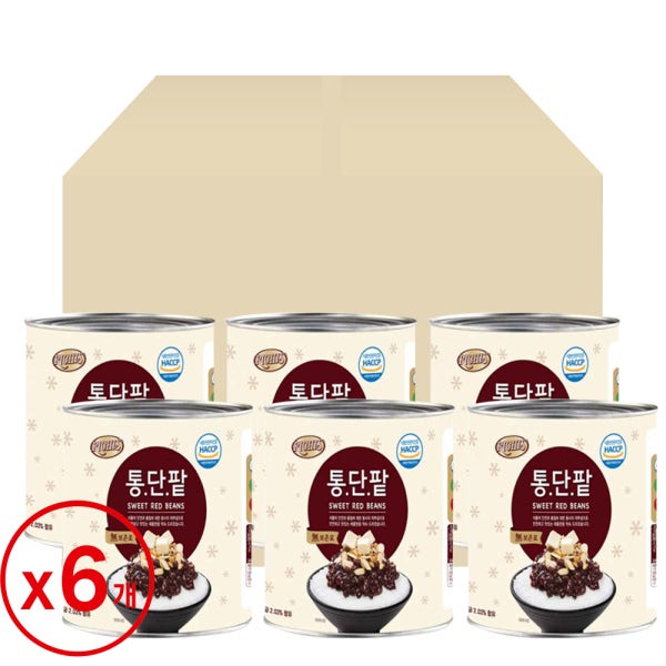 리치스 통단팥 3kg, 6개 (1박스) 동서 리치스팥 대용량 업소용 빙수 단팥