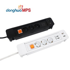 MPS 슬림 매립콘센트 3구 블랙 3USB 1LAN 16A 3000W 1.5m