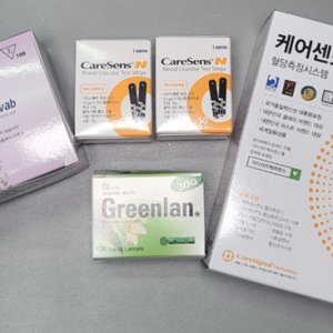 케어센스 N 혈당측정지 110매 채혈침110개 알콜스왑100개 혈창측정기1개