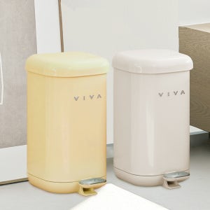 비바 더스텝 무소음 페달 휴지통 10L 2P종량제 냄새차단 기저귀 인테리어