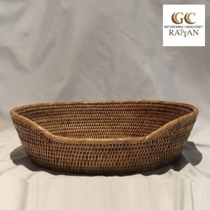 GC라탄 오발 하이로 바스켓 라탄 바구니 트레이 카페 주방 과일 빵 GCB002