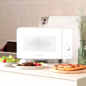 쿠잉 프리즘 플랫전자렌지 전자랜지 무회전 미니 소형 올화이트(MC-P20WLF)