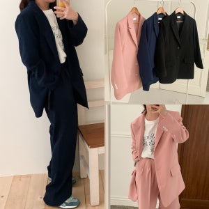 55-120사이즈 빅사이즈 여성 루즈핏 정장 자켓 슬랙스 세트 셋업 면접 정장 캐주얼