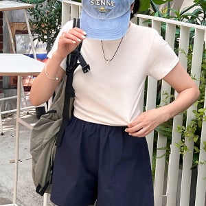 (1+1) 에브리 선데이 크롭 반팔티
