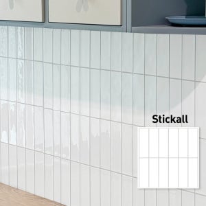 스티컬 접착식 붙이는 데코 타일 주방 베란다 셀프인테리어 (모던 브릭 화이트라인 2종)