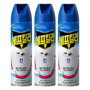 에프킬라 에어로졸 킨 500ml 3개 모기 파리 살충제 모기약 스프레이