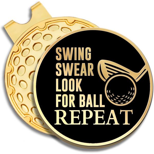 스윙 욕 룩 포 볼 <b>리피트</b> 골프공 마커 자석 모자 클립 재미있는 골프 선물 남성 여성용 C