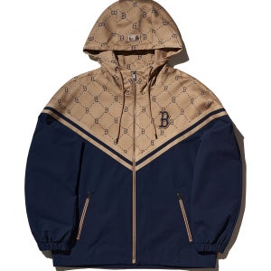 [MLB] 다이아 모노그램 테이핑 배색 자가드 바람막이 BOS (L.Beige) 3AWJM0144