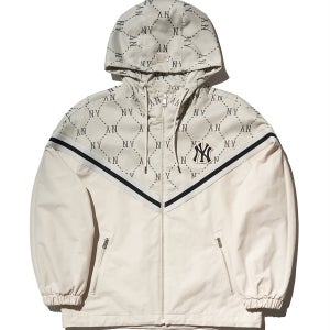 [MLB] 다이아 모노그램 테이핑 배색 자가드 바람막이 NY (D.Cream) 3AWJM0144
