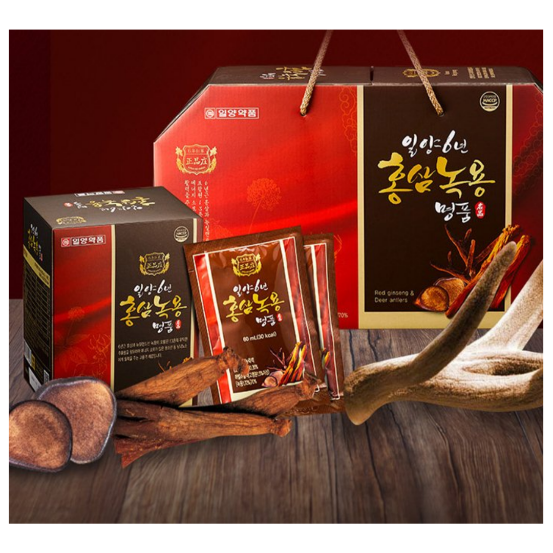 <b>일양약품</b> 6년근홍삼 뉴질랜드녹용 산삼배양근 명품 60ml 30포