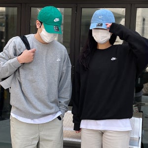 나이키 오버핏 맨투맨 스우시 티쳐츠 프렌치테리 풀오버 오버사이즈 긴팔