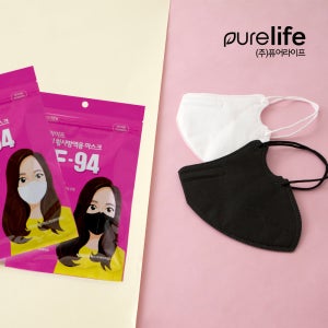 kf94마스크 새부리형 퓨어라이프데일리 5매입 숨쉬기 편한 황사방역마스크 대형 100매